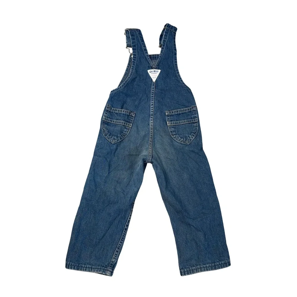 OshKosh B'gosh Overalls Kids 3T Blue Good Vintage Made in USA Vestbak Denim